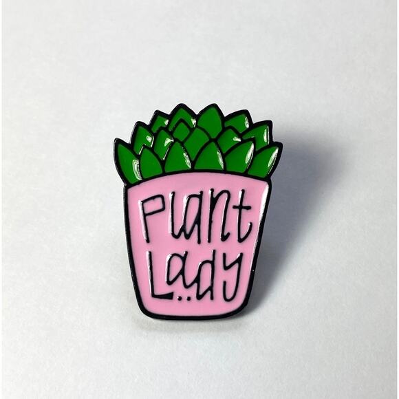 Enamel Plant Lady Pin - Picture 2 of 4